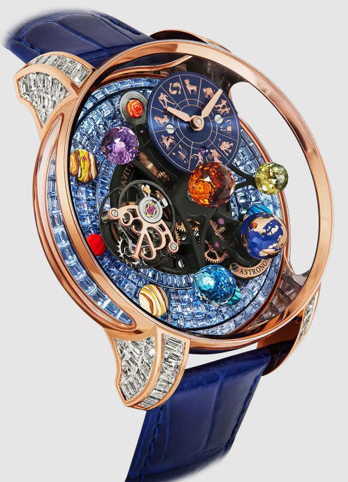 Jacob & Co astronomia solar zodiac ZODIAC ICY BLUE SAPPHIRES BAGUETTE replica watch AS910.40.BD.UB.A